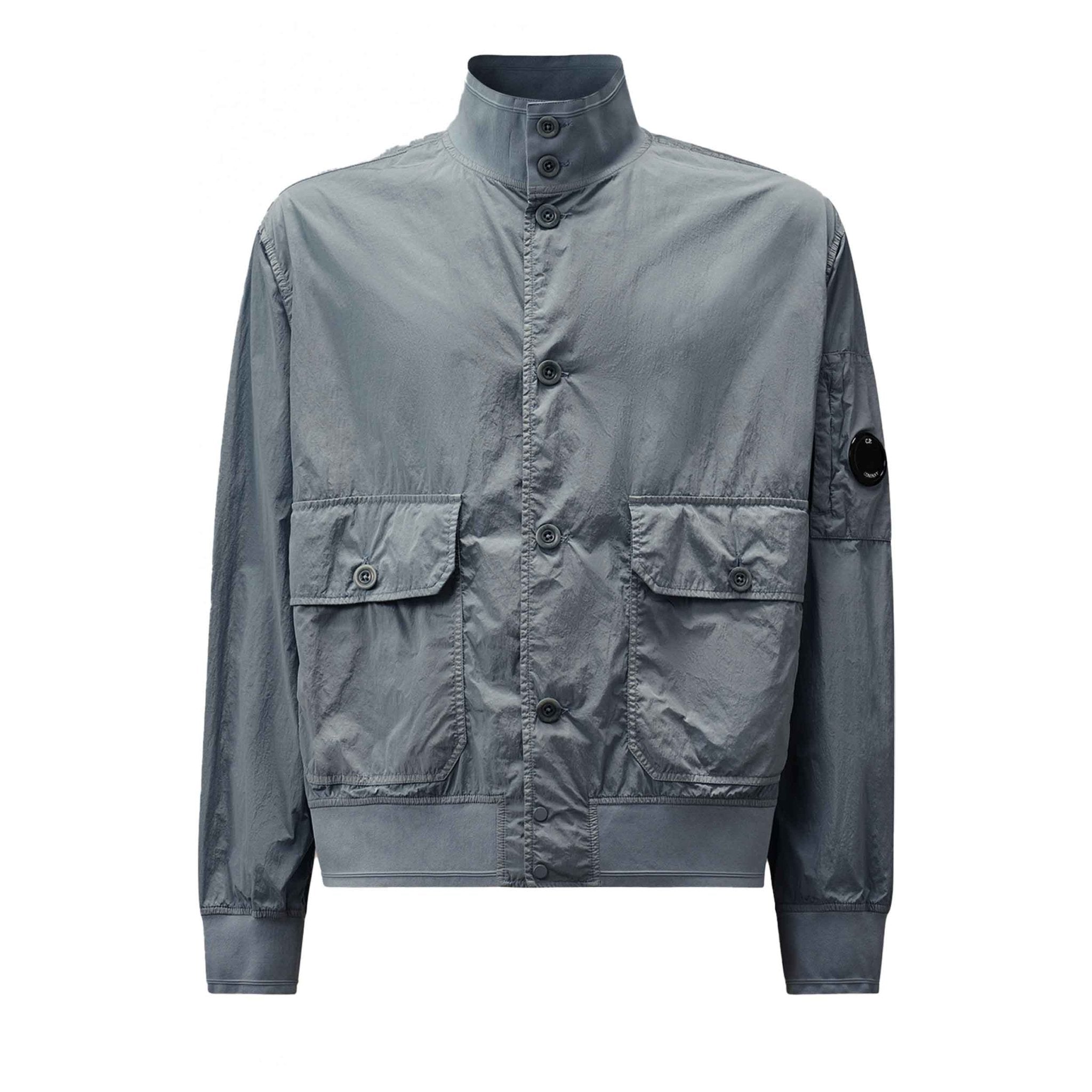 C.P. Company Chrome-R Full Button Jacket in Stormy Weather- Blue