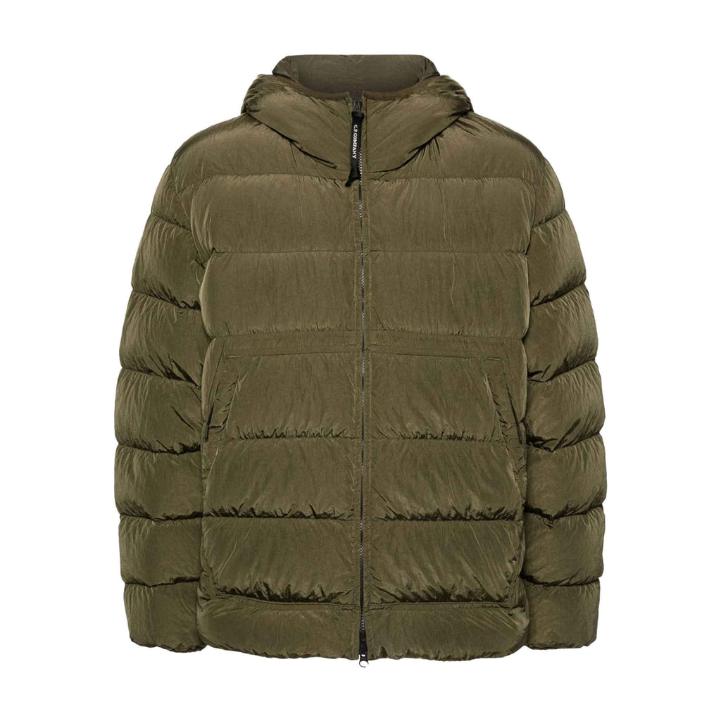 C.P. Company Chrome-R Goggle Down Jacket in Ivy Green