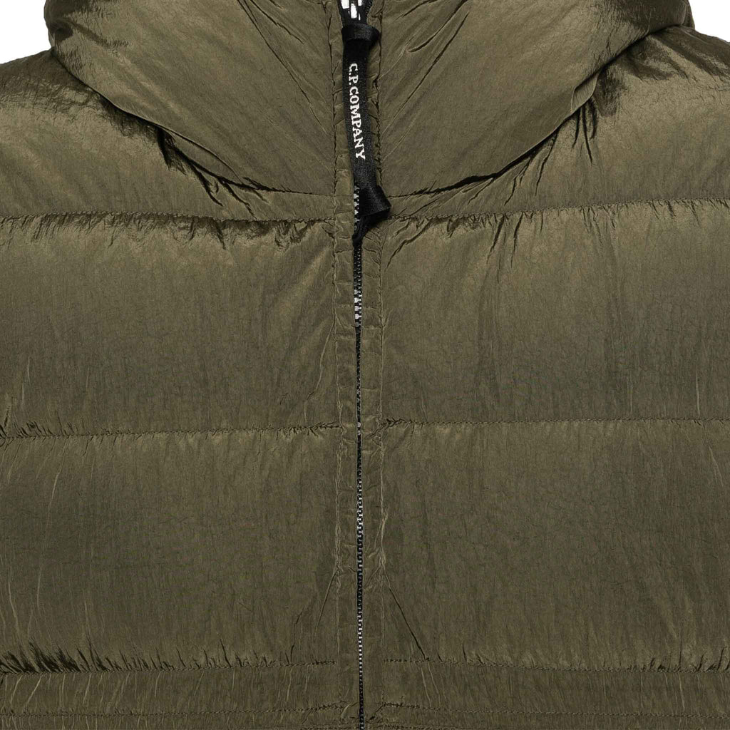 C.P. Company Chrome-R Goggle Down Jacket in Ivy Green
