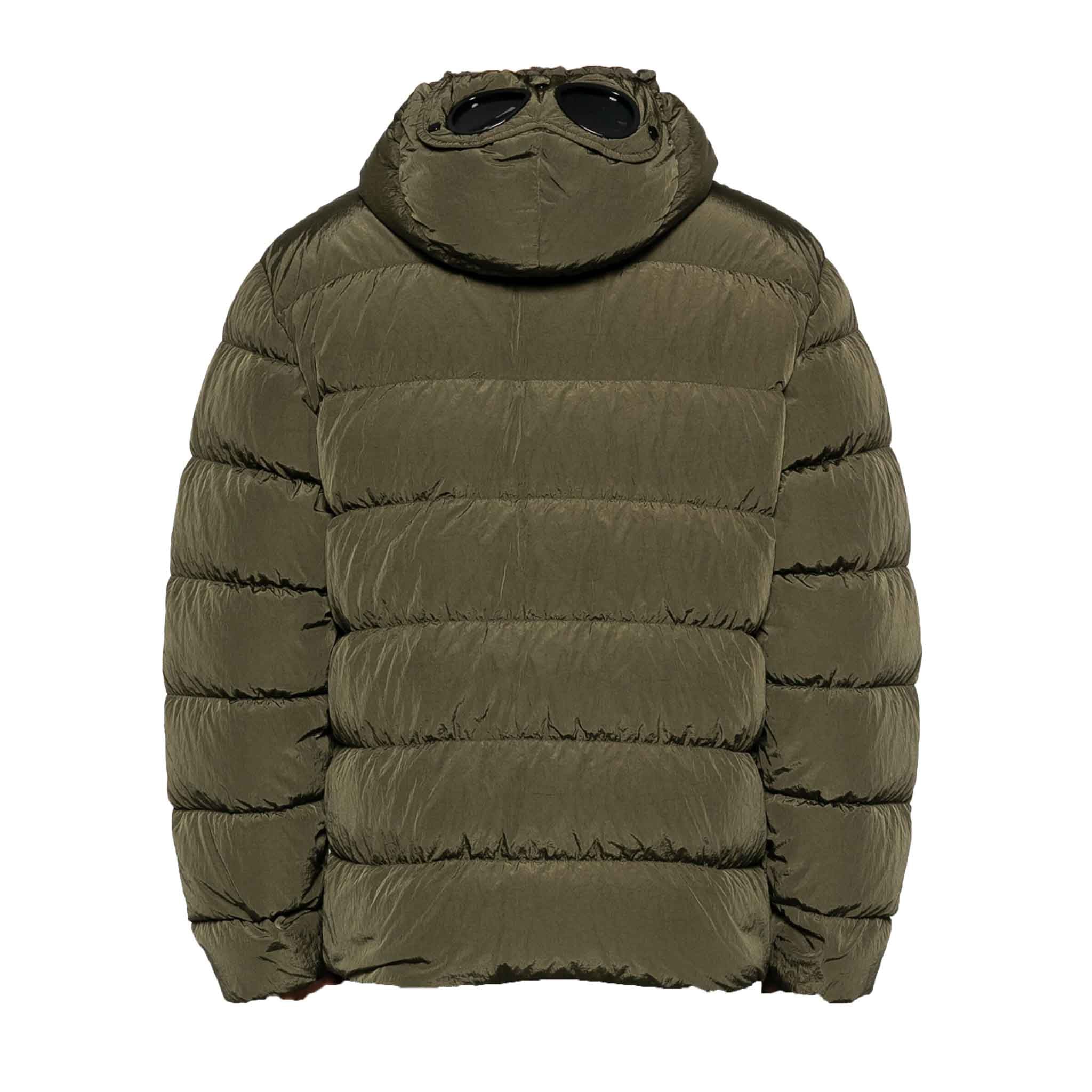 C.P. Company Chrome-R Goggle Down Jacket in Ivy Green