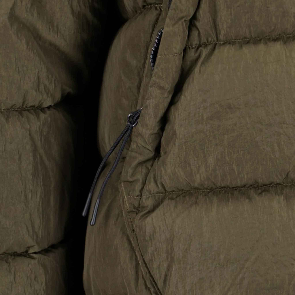 C.P. Company Chrome-R Goggle Down Jacket in Ivy Green