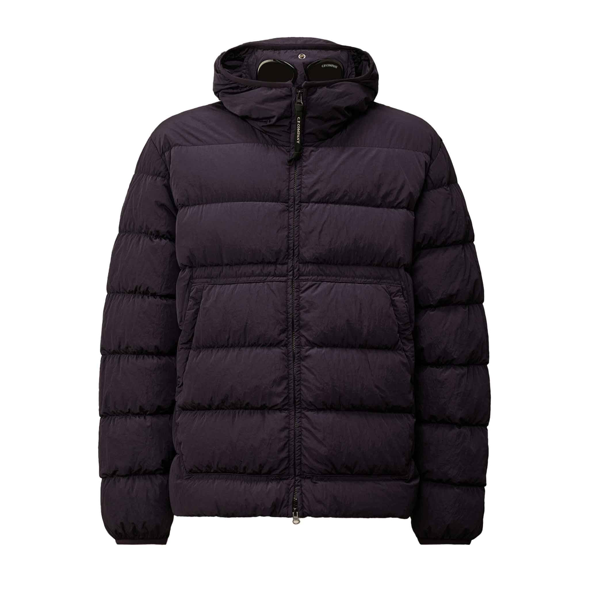 C.P. Company Chrome-R Goggle Down Jacket in Nightshade- Purple