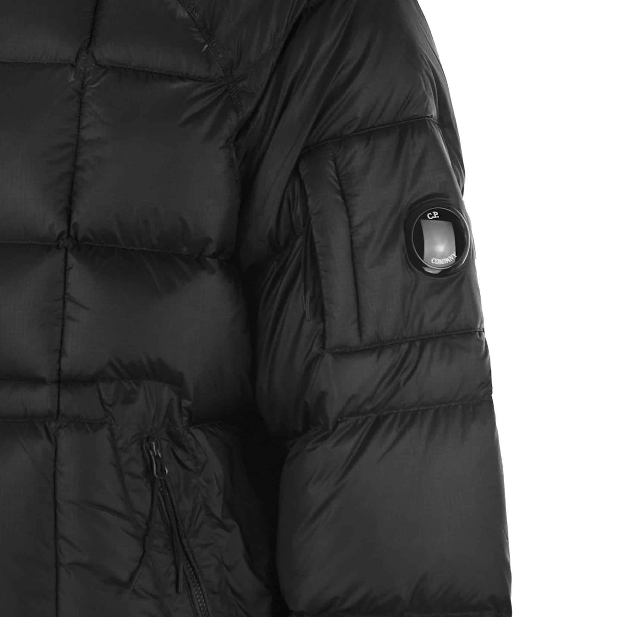 C.P. Company D.D. Shell Hooded Medium Down Jacket in Black