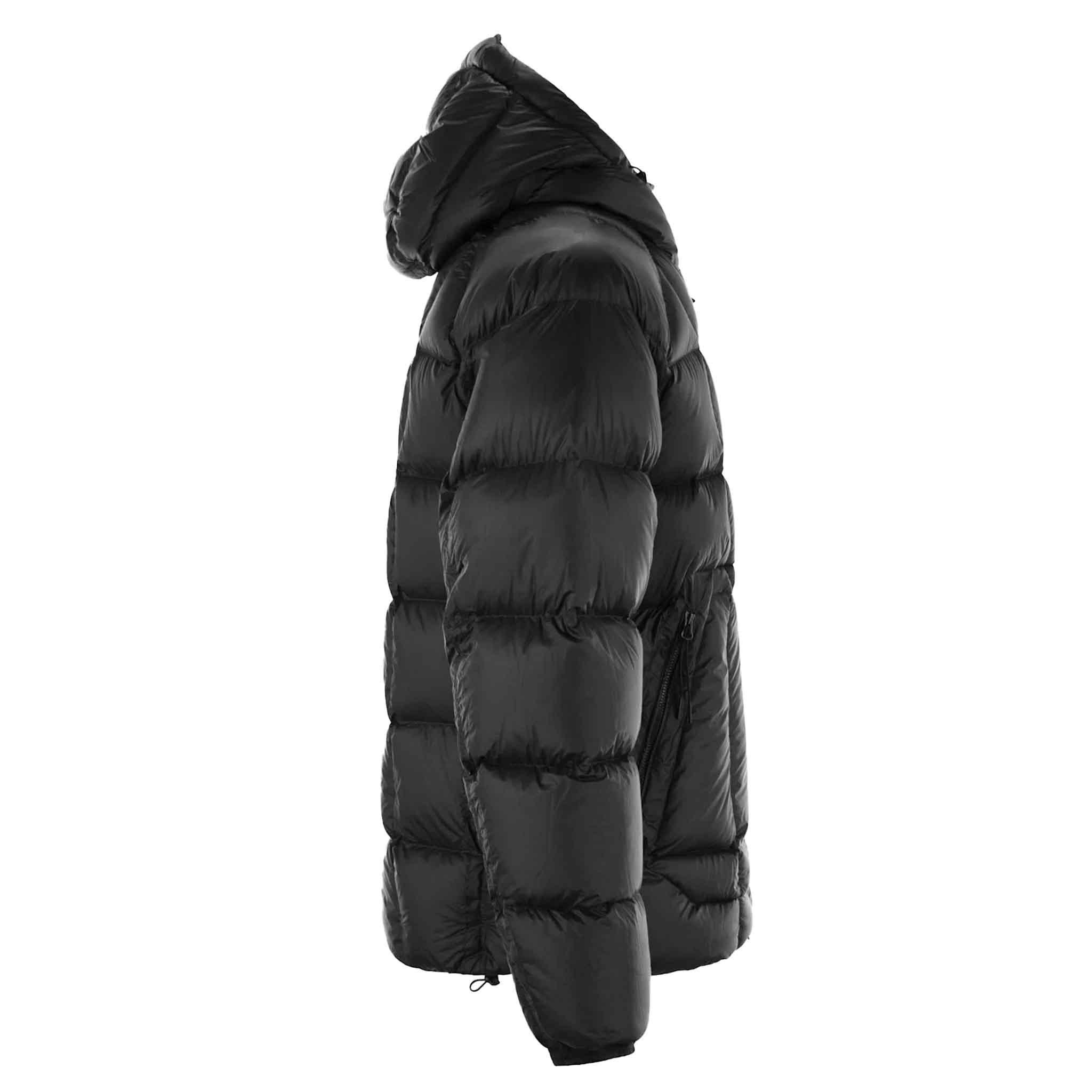 C.P. Company D.D. Shell Hooded Medium Down Jacket in Black