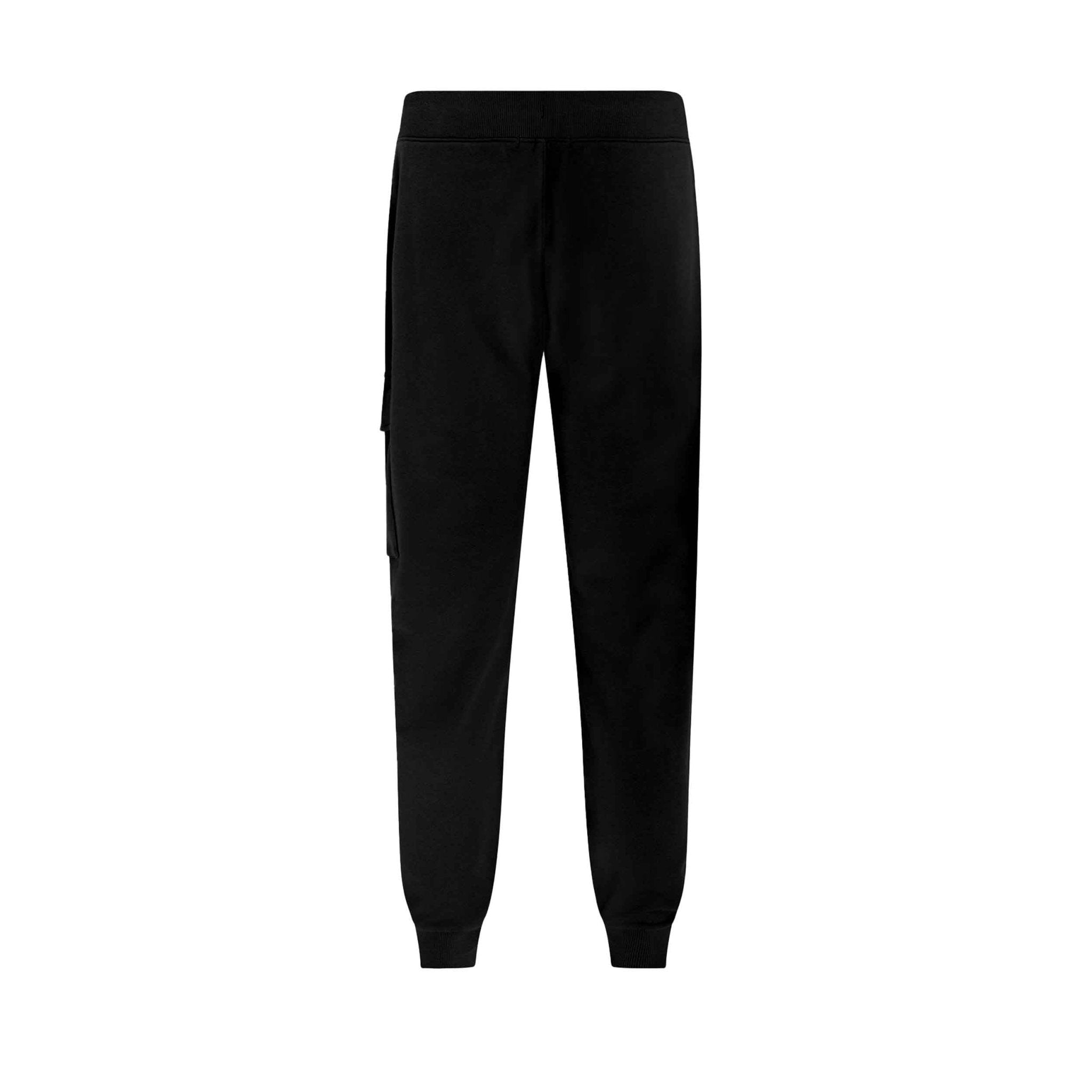 C.P. Company Diagonal Raised Fleece Cargo Sweatpants in Black
