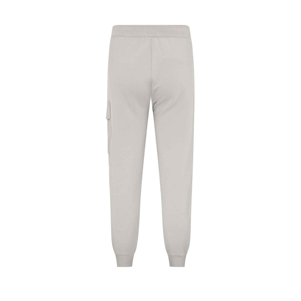 C.P. Company Diagonal Raised Fleece Cargo Sweatpants in Blue Fox- Grey