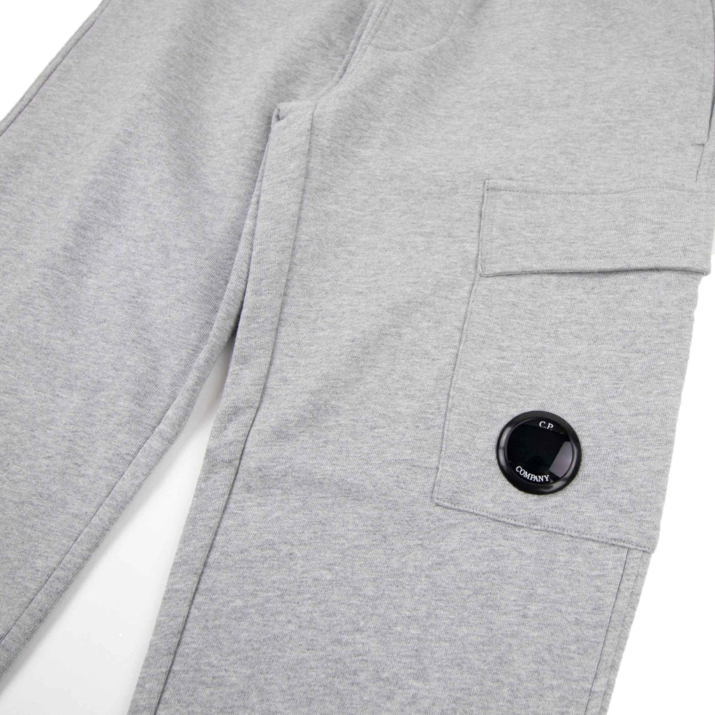 C.P. Company Diagonal Raised Fleece Cargo Sweatpants in Greystone Melange