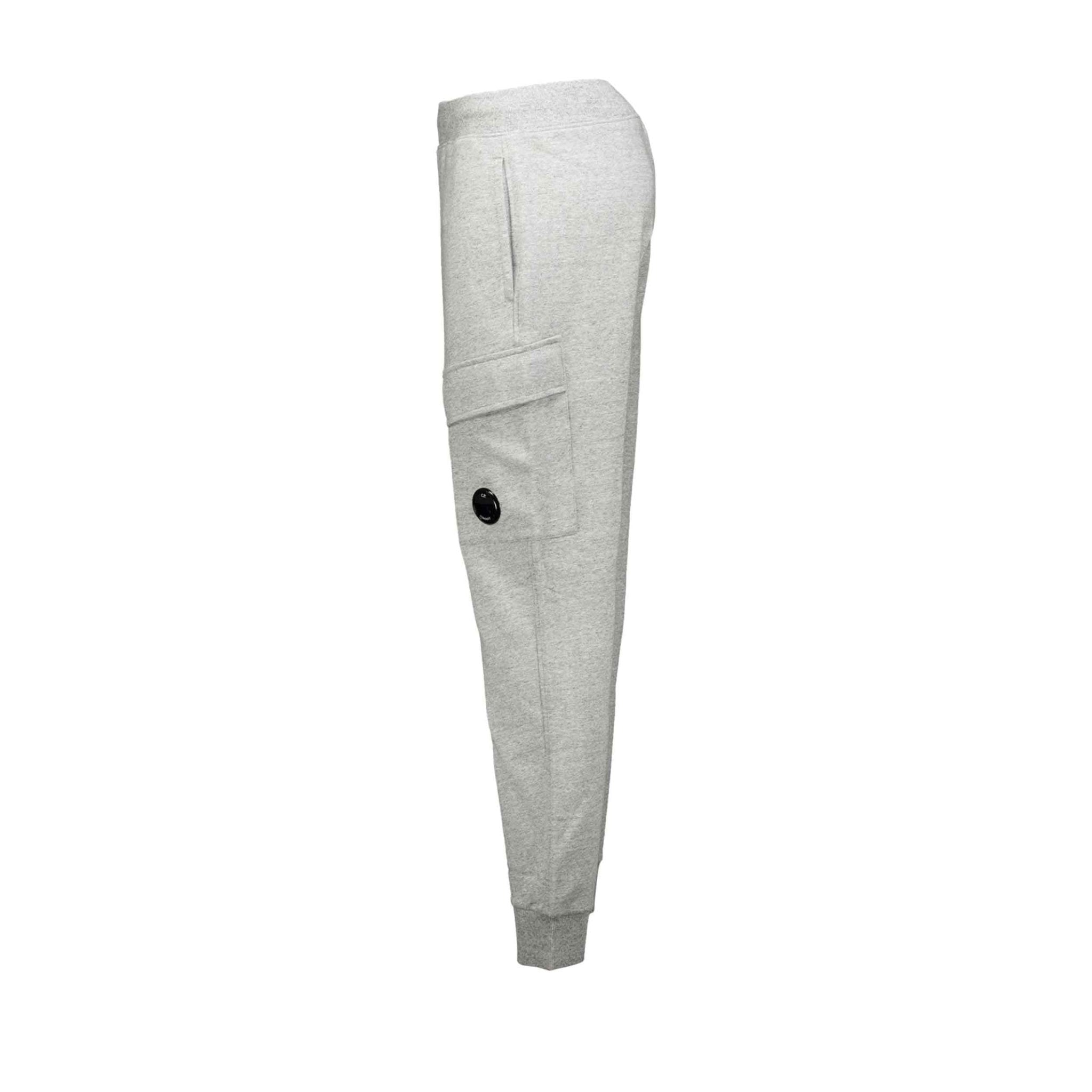 C.P. Company Diagonal Raised Fleece Cargo Sweatpants in Greystone Melange