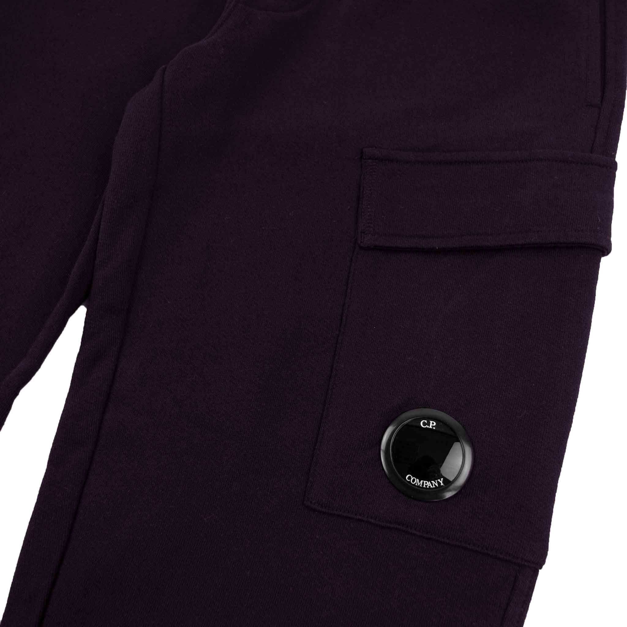 C.P. Company Diagonal Raised Fleece Cargo Sweatpants in Nightshade- Purple