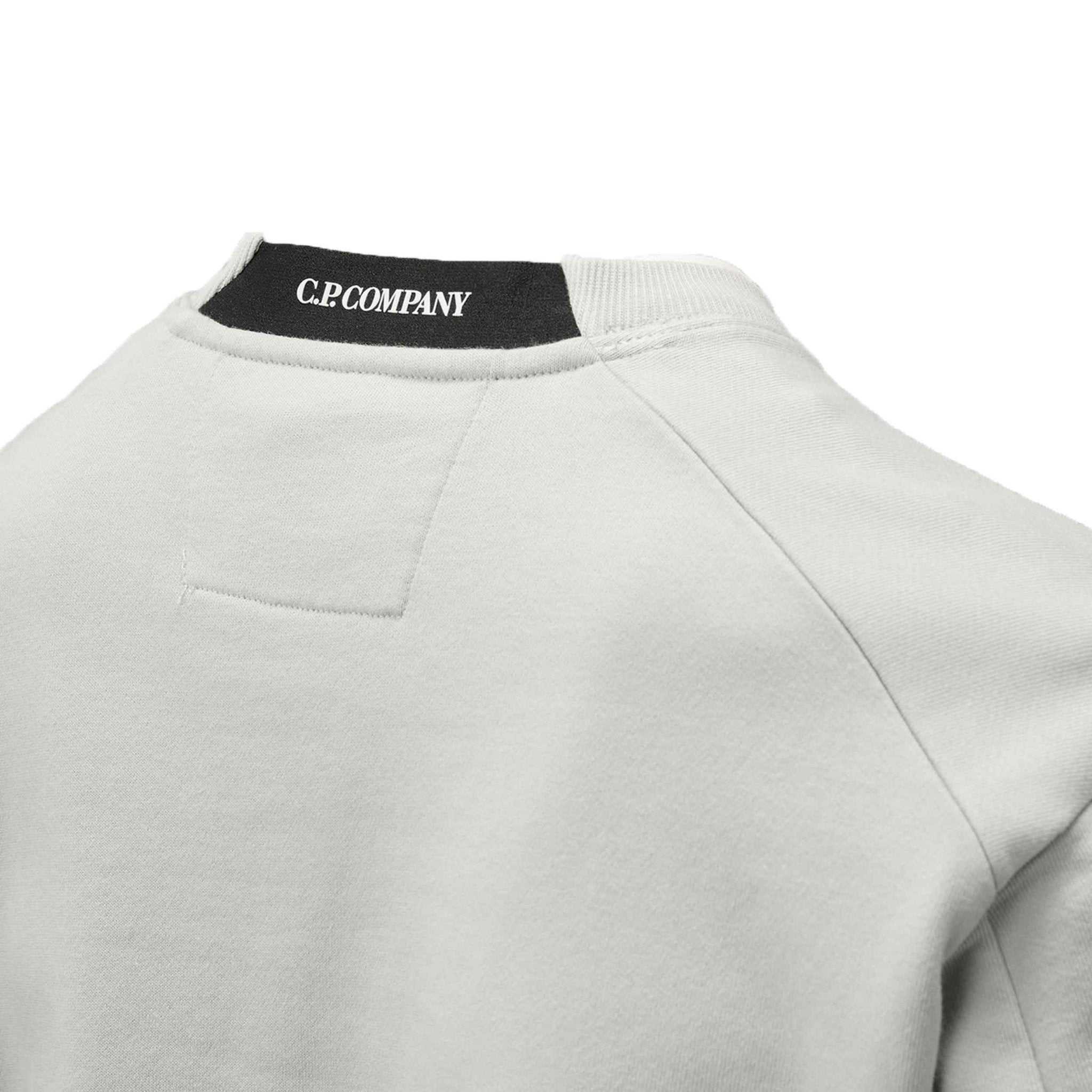 C.P. Company Diagonal Raised Fleece Crewneck Sweatshirt in Blue Fox- Grey