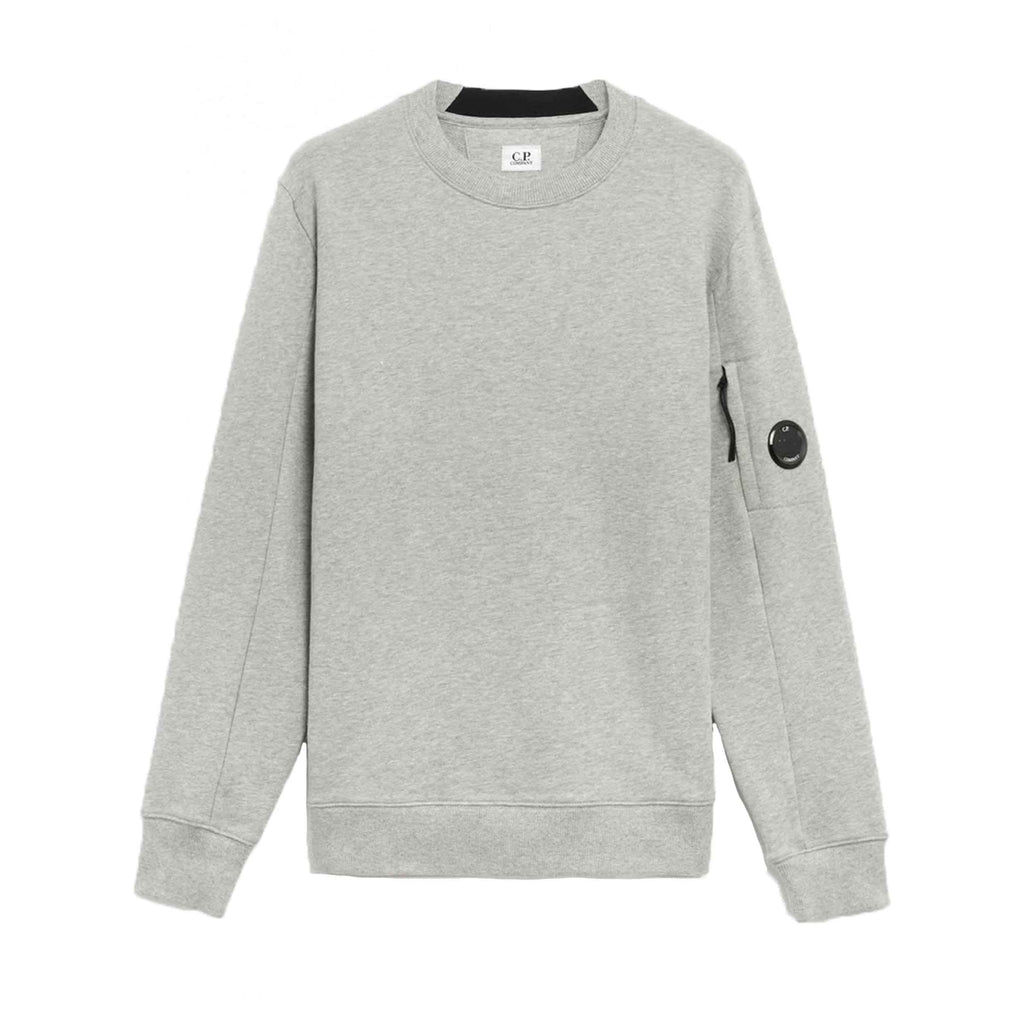 C.P. Company Diagonal Raised Fleece Crewneck Sweatshirt in Greystone Melange