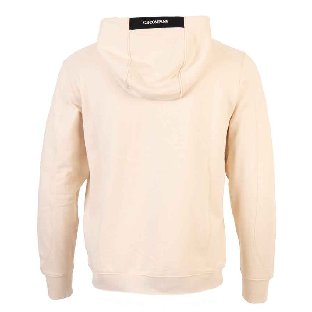 C.P. Company Diagonal Raised Fleece Lens Hooded Sweatshirt in Pistachio Shell