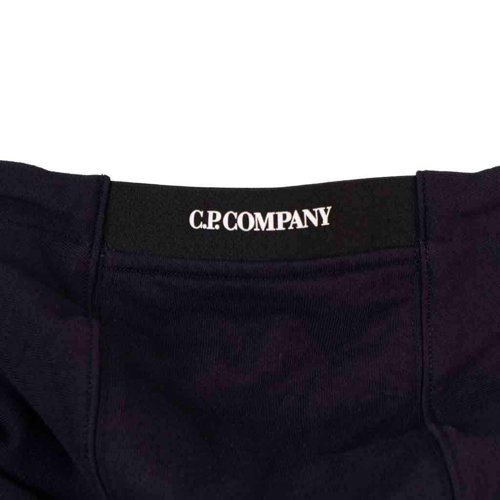 C.P. Company Diagonal Raised Fleece Lens Hooded Sweatshirt in Total Eclipse