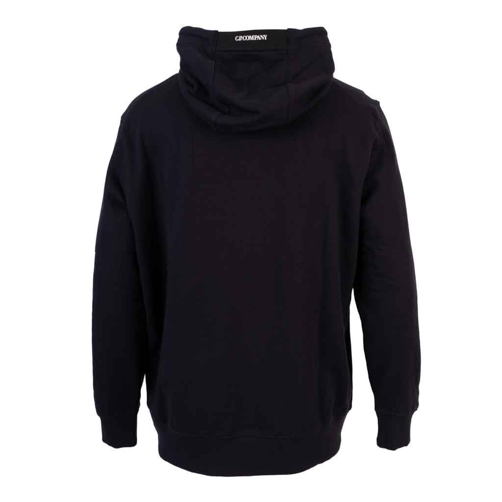 C.P. Company Diagonal Raised Fleece Lens Hooded Sweatshirt in Total Eclipse