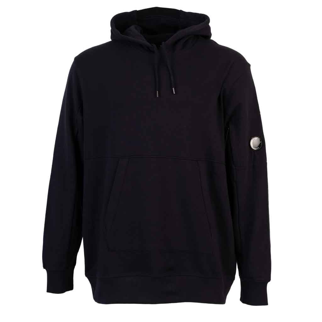 C.P. Company Diagonal Raised Fleece Lens Hooded Sweatshirt in Total Eclipse