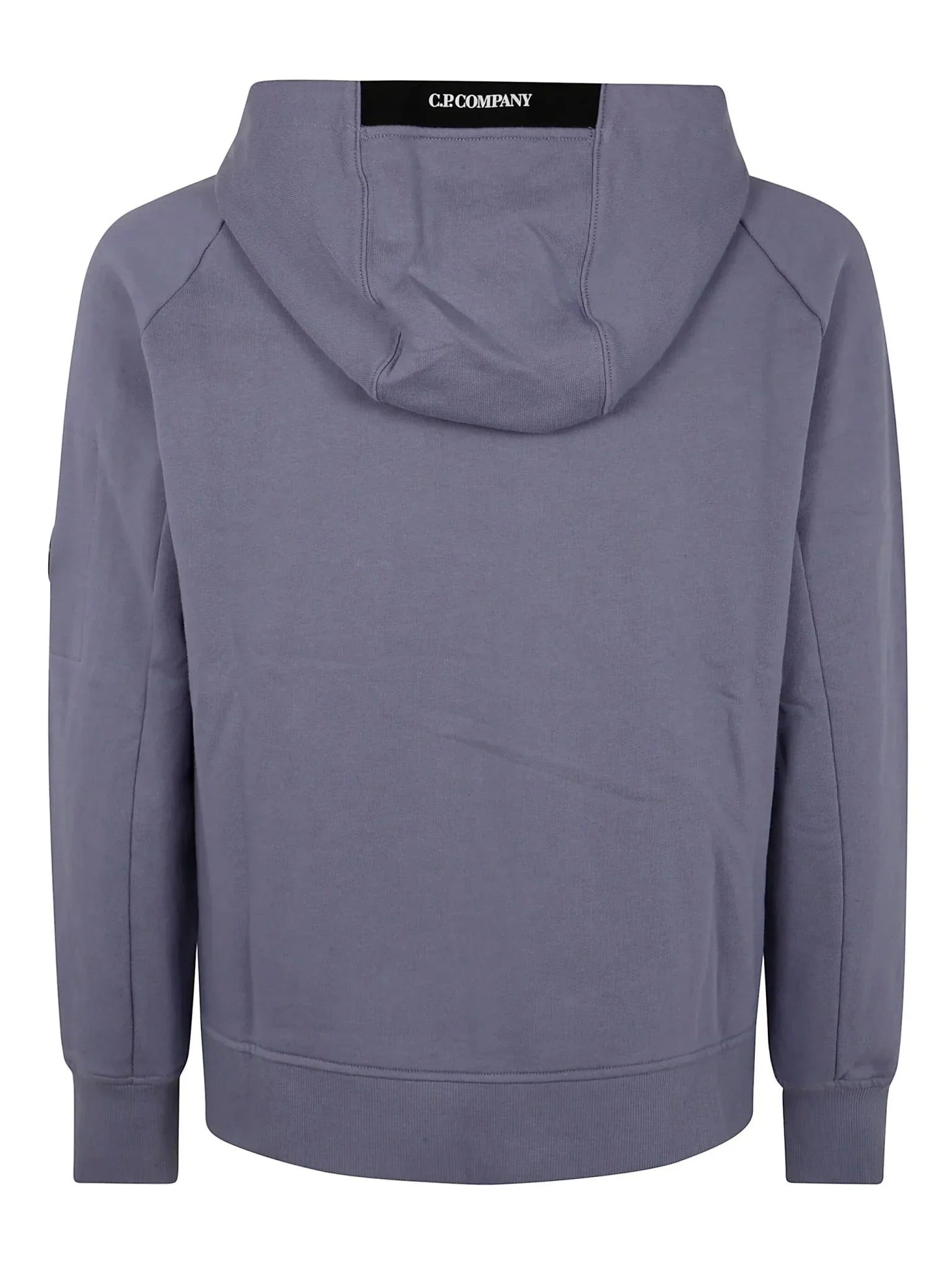 C.P. Company Diagonal Raised Fleece Lens Zipped Hooded Sweatshirt in Lavender