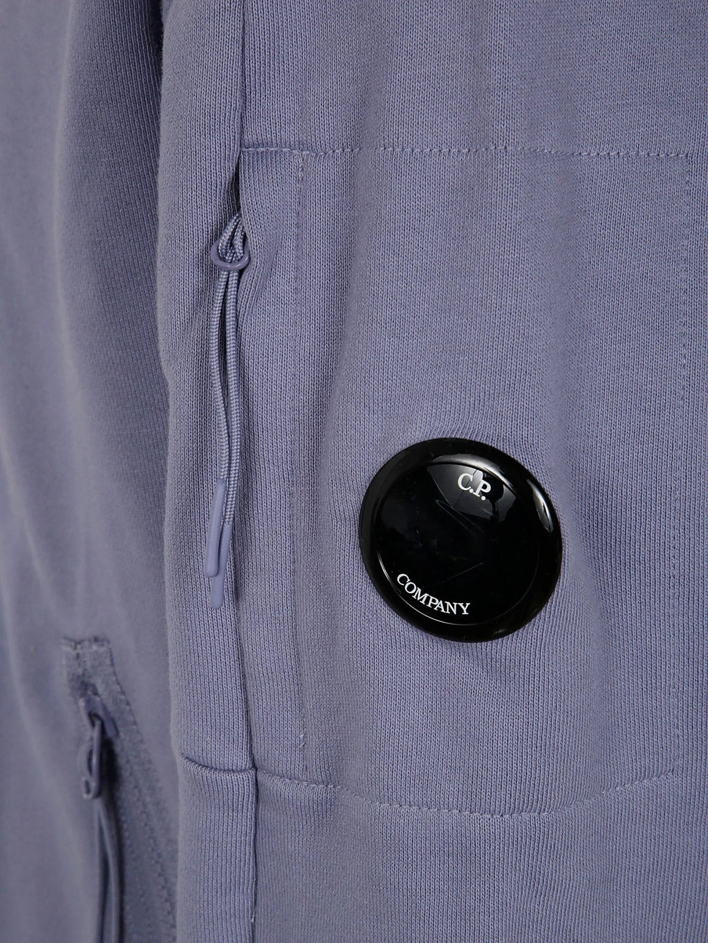 C.P. Company Diagonal Raised Fleece Lens Zipped Hooded Sweatshirt in Lavender