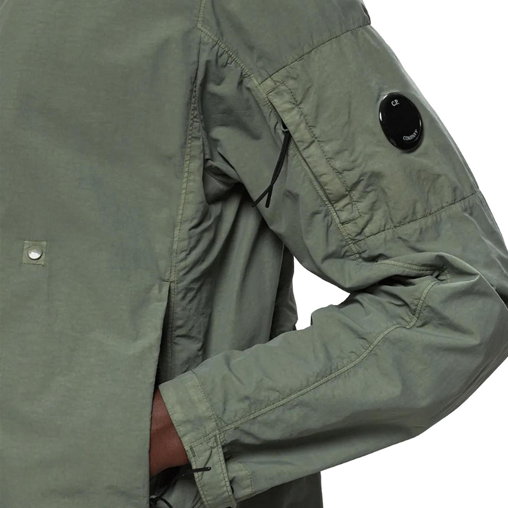 C.P. Company Flatt Nylon Reversible Hooded Jacket in Agave Green