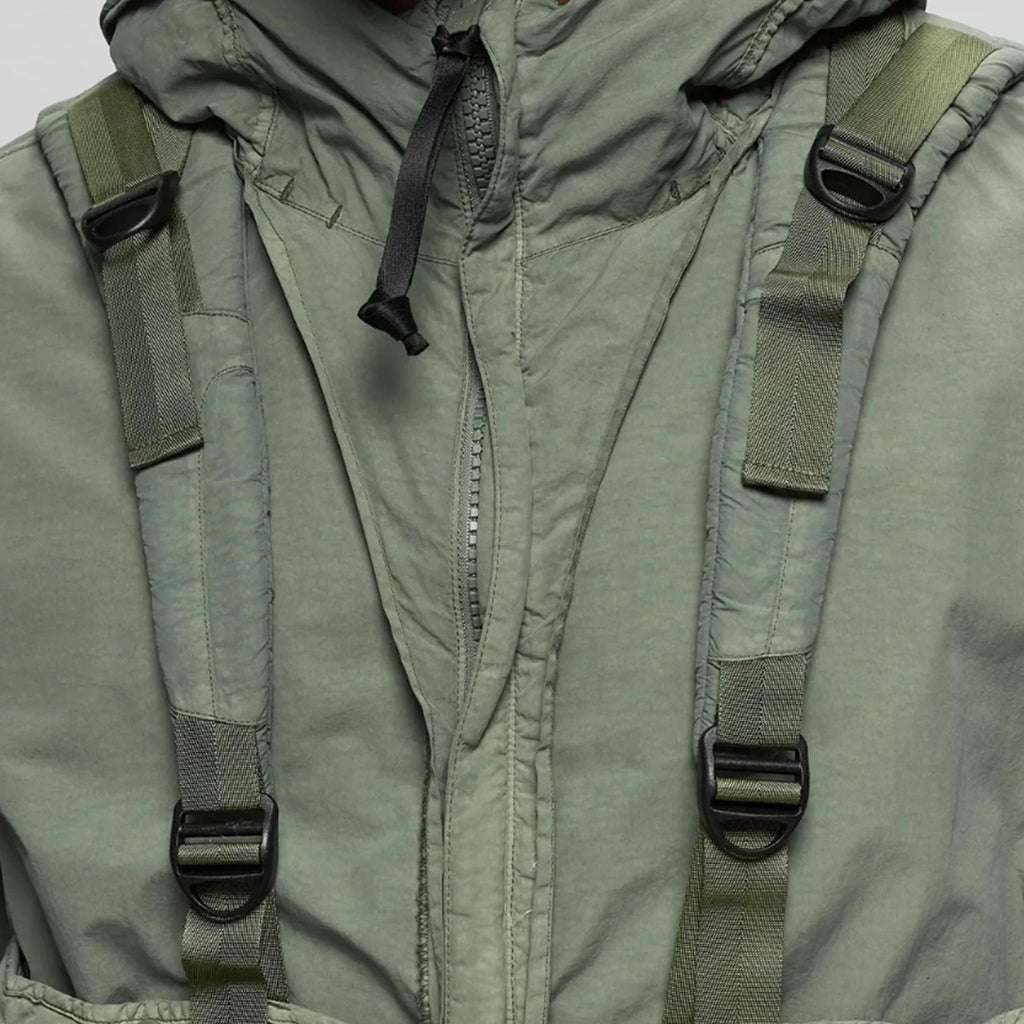 C.P. Company Flatt Nylon Reversible Hooded Jacket in Agave Green