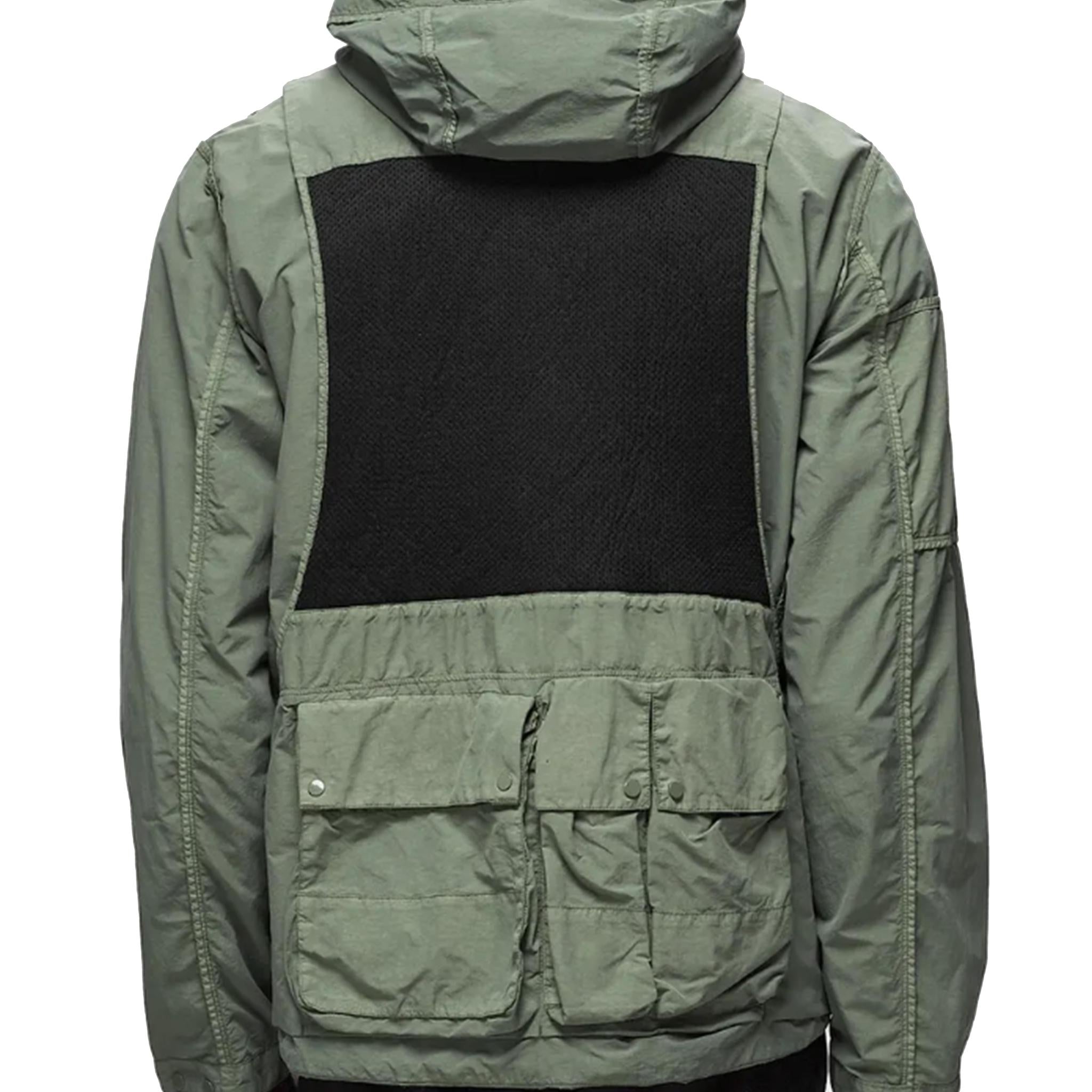 C.P. Company Flatt Nylon Reversible Hooded Jacket in Agave Green