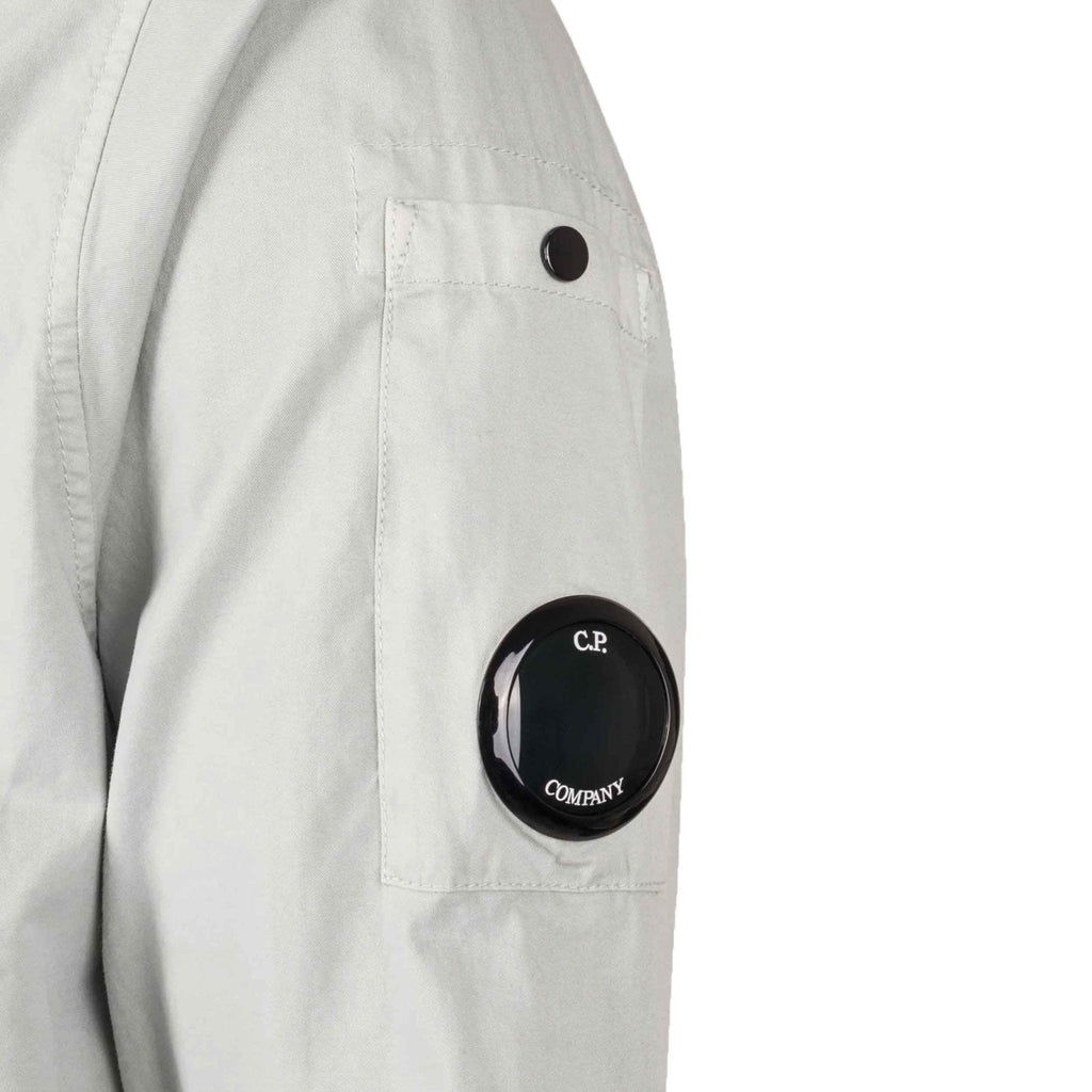 C.P. Company Gabardine Zipped Overshirt in Blue Fox- Grey
