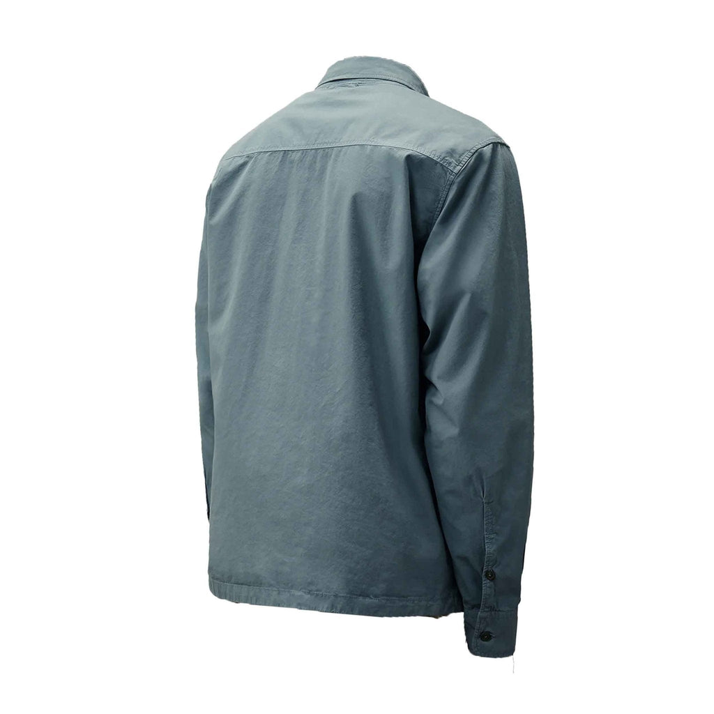 C.P. Company Gabardine Zipped Overshirt in Stormy Weather- Blue