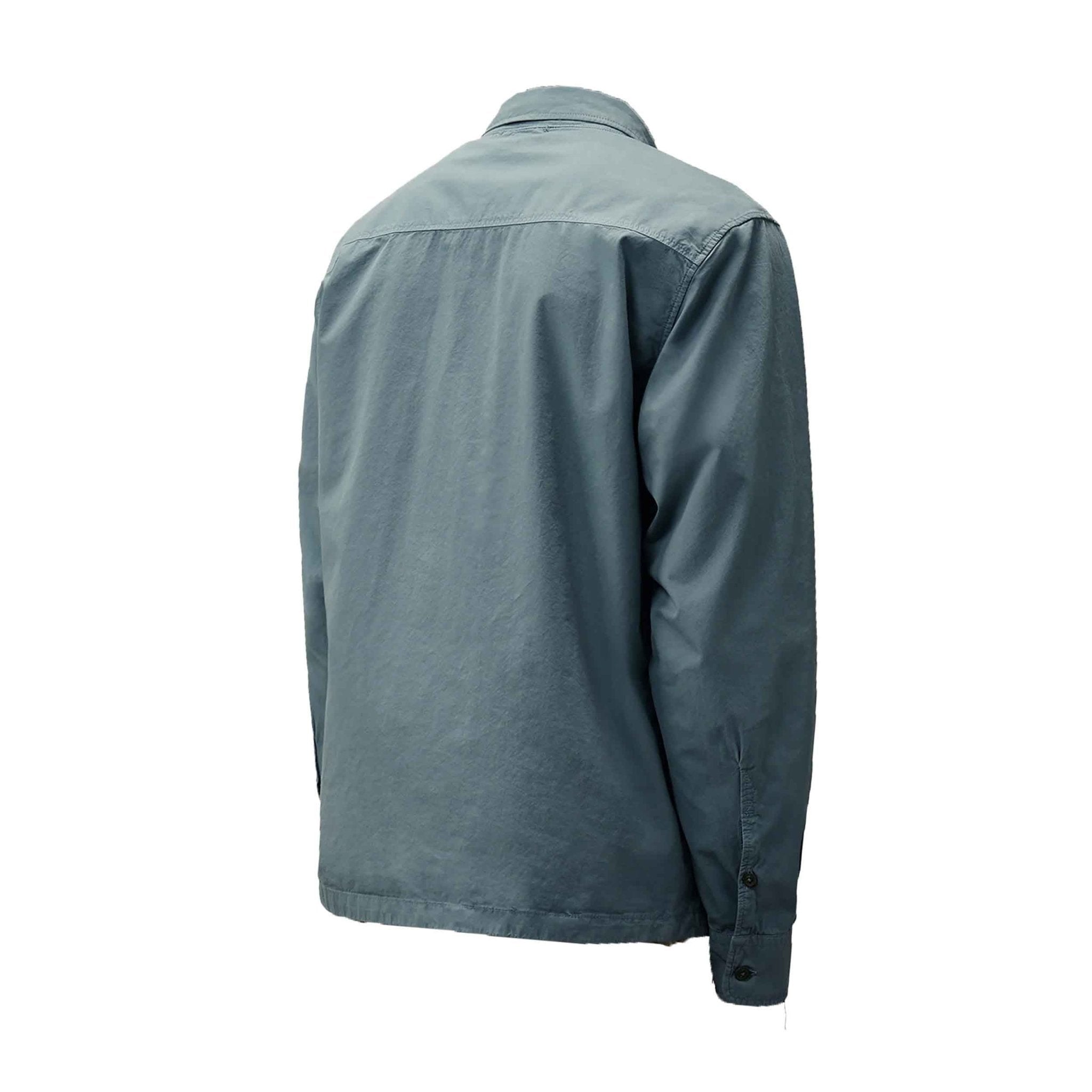 C.P. Company Gabardine Zipped Overshirt in Stormy Weather- Blue