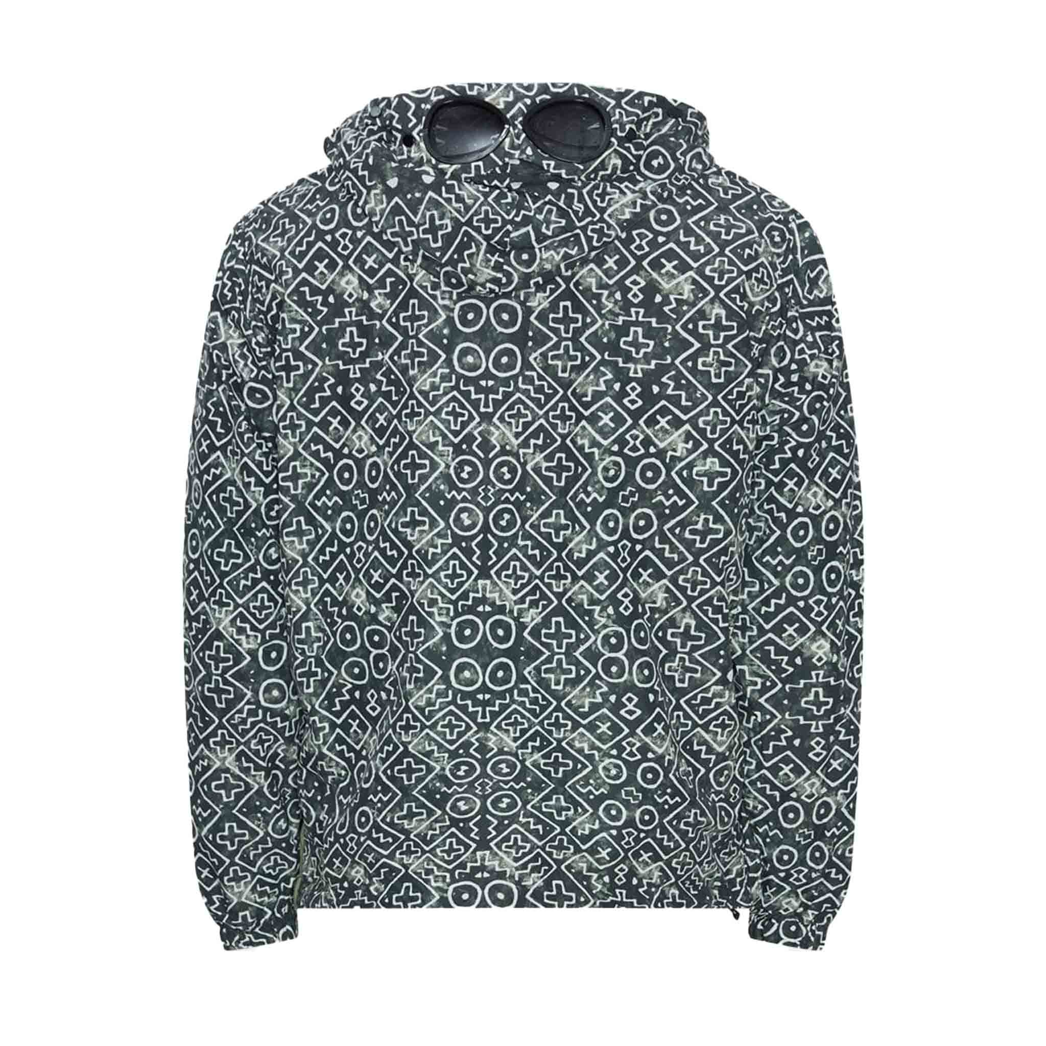 C.P. Company Inca Print Short Goggle Jacket in Agave Green