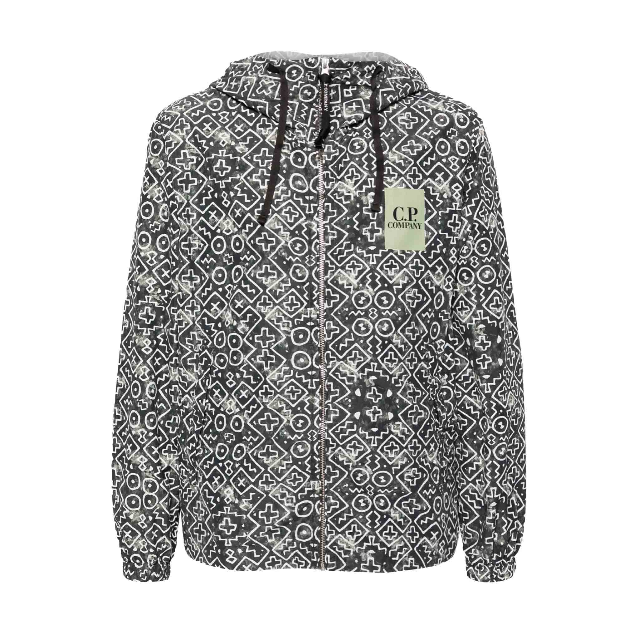 C.P. Company Inca Print Short Goggle Jacket in Agave Green