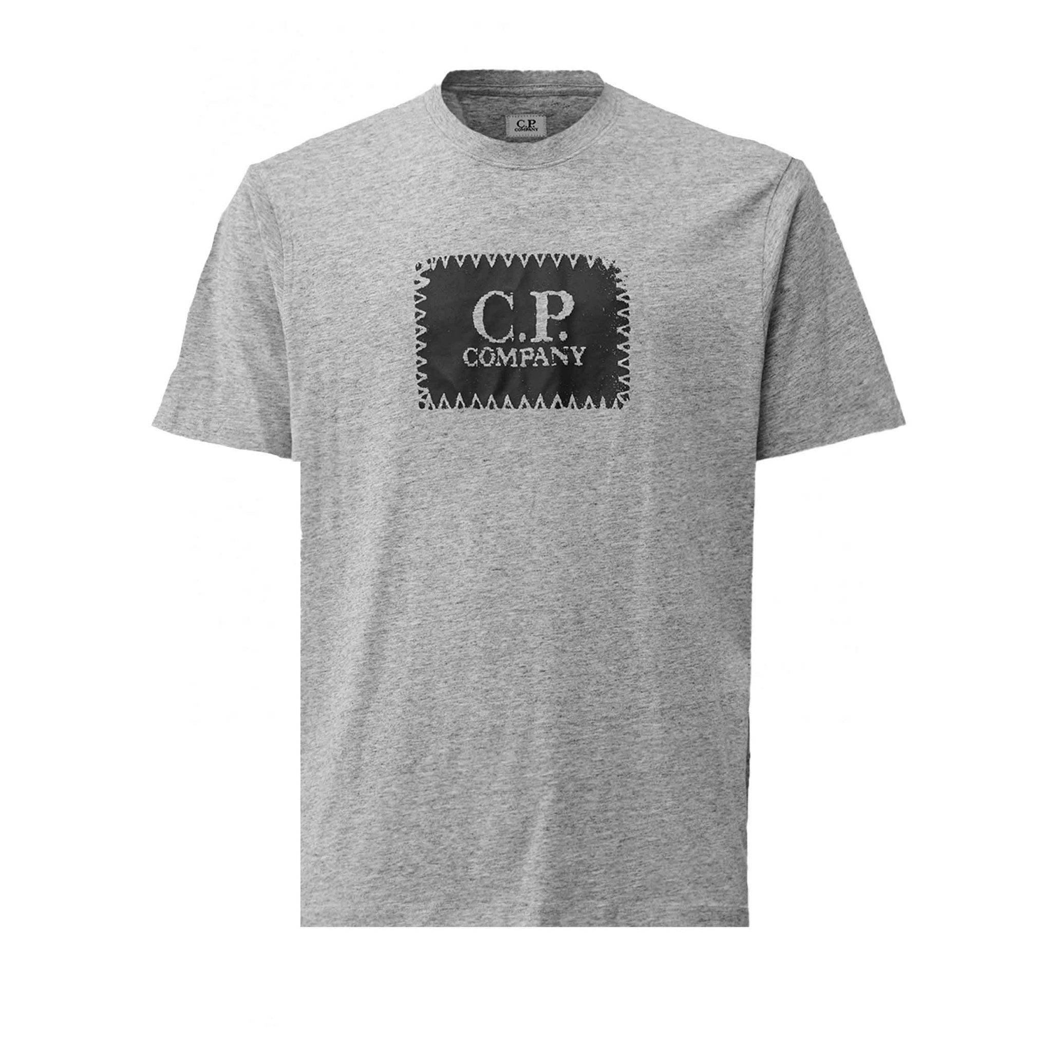 C.P. Company Jersey Logo Label T-shirt in Greystone Melange