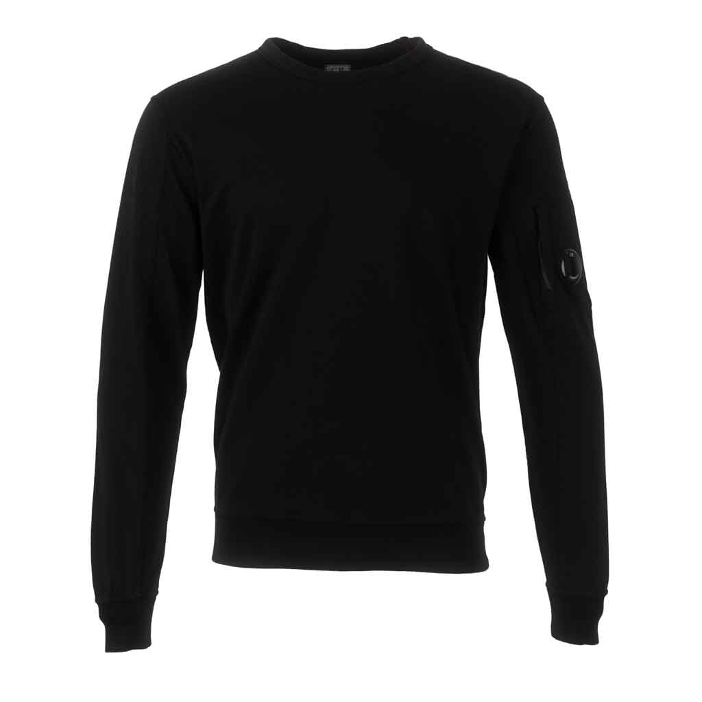 C.P. Company Light Fleece Lens Crewneck Sweatshirt in Black