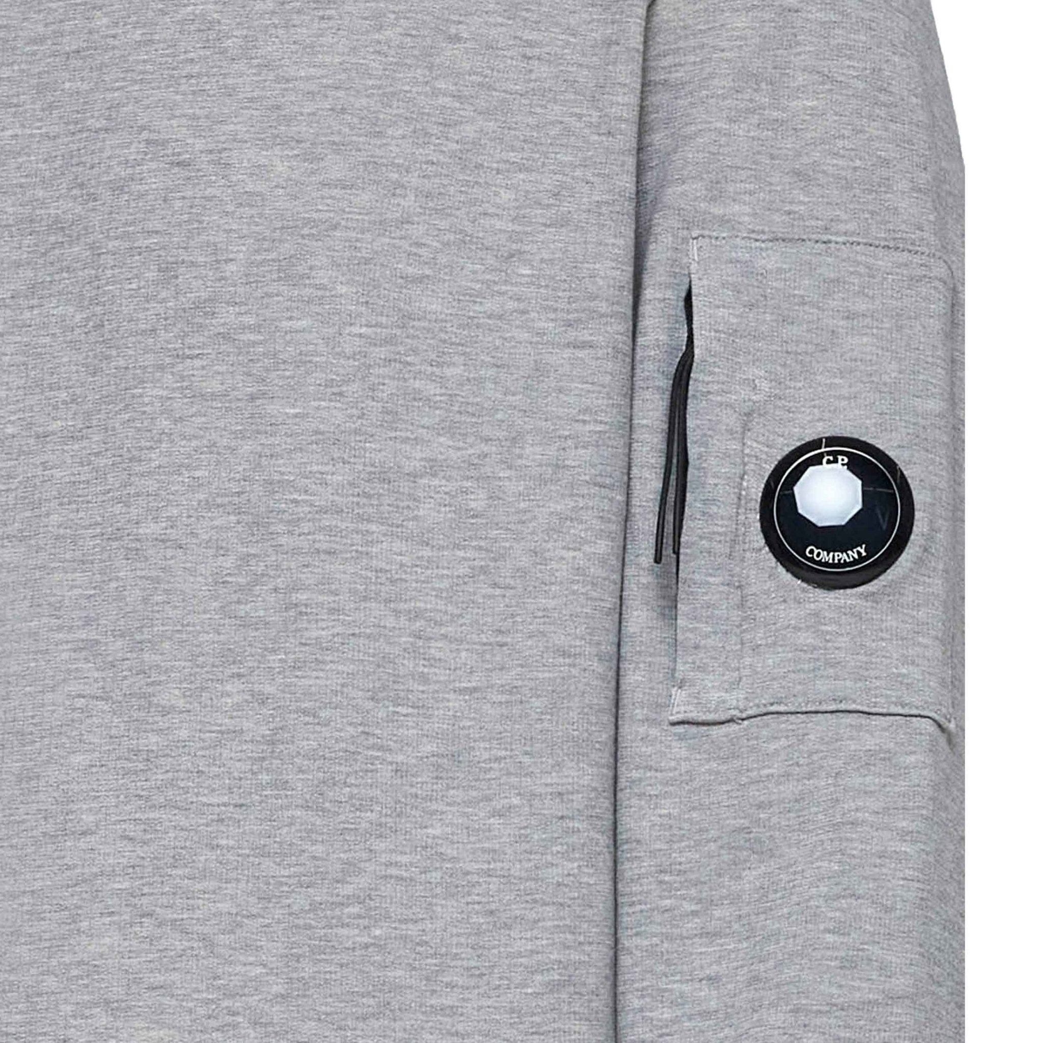 C.P. Company Light Fleece Lens Crewneck Sweatshirt in Greystone Melange