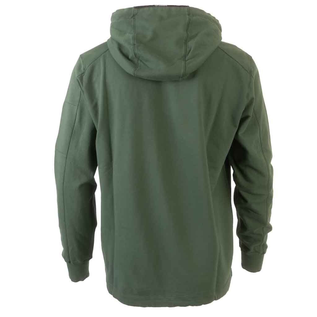 C.P. Company Light Fleece Lens Hooded Sweatshirt in Duck Green