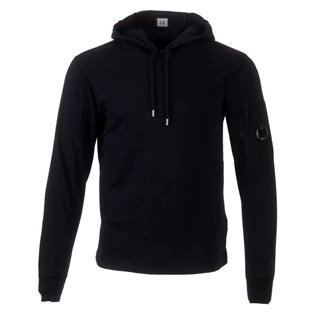 C.P. Company Light Fleece Lens Hooded Sweatshirt in Total Eclipse