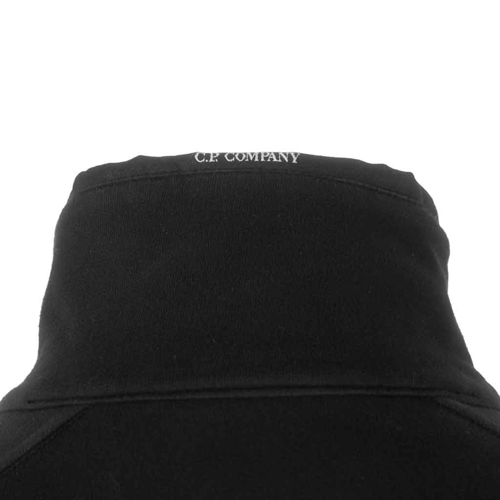 C.P. Company Light Fleece Lens Polo Collar Sweatshirt in Black