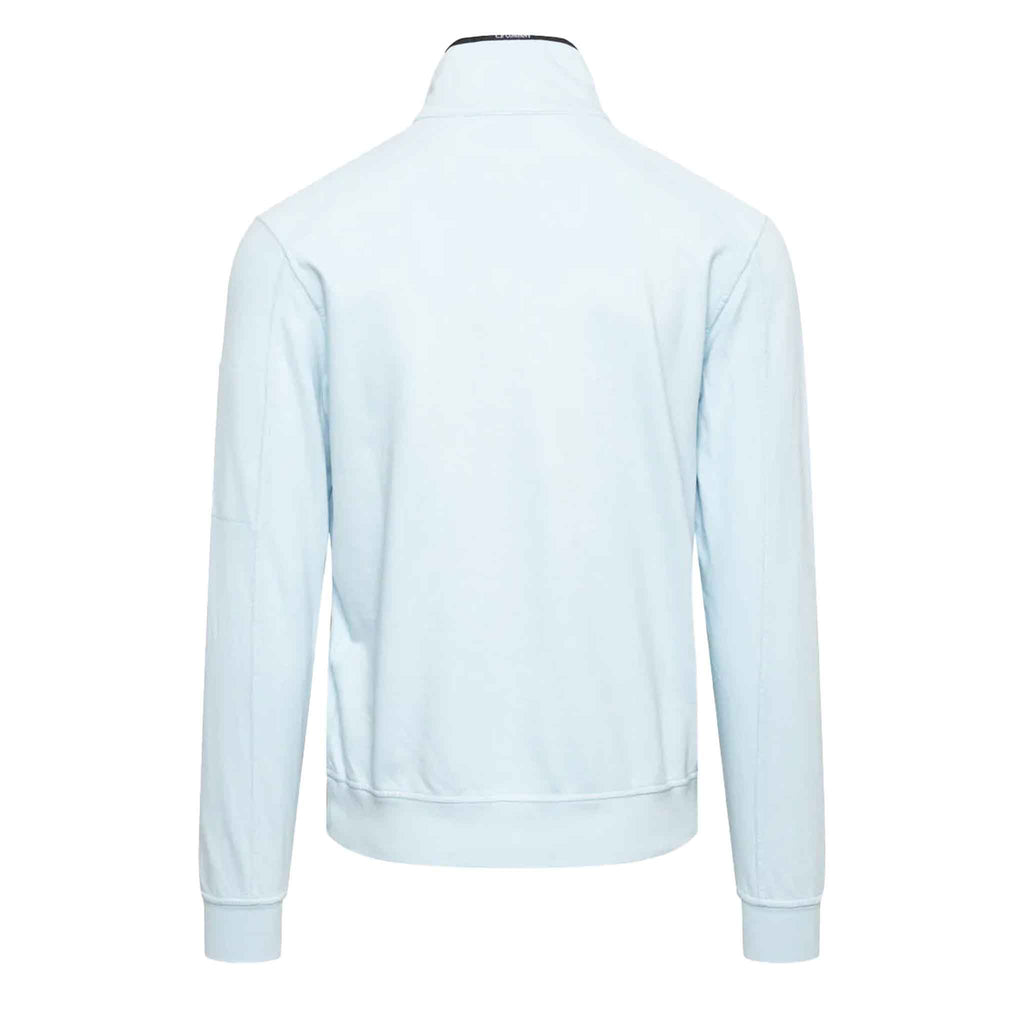 C.P. Company Light Fleece Lens Polo Collar Sweatshirt in Sky Blue