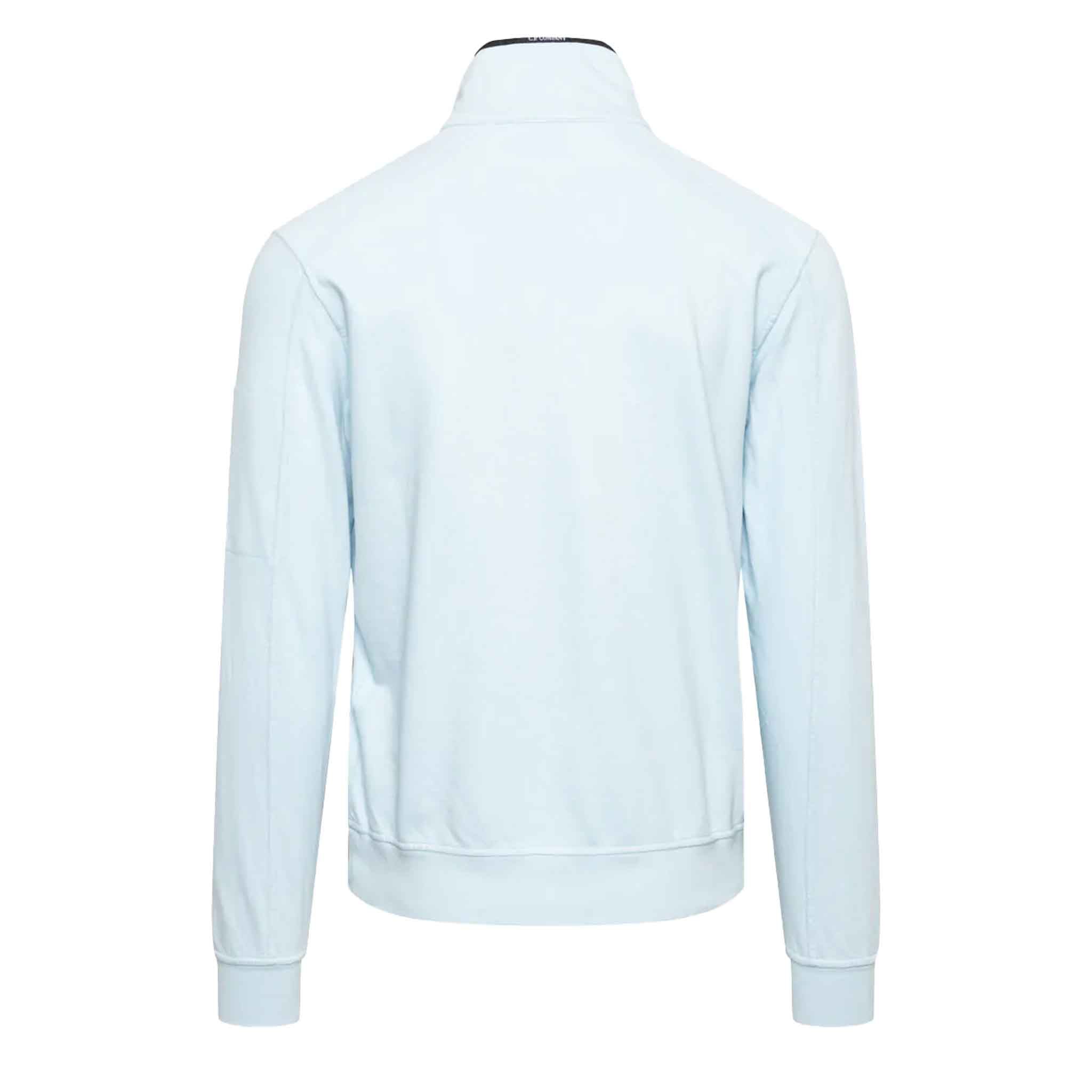 C.P. Company Light Fleece Lens Polo Collar Sweatshirt in Sky Blue
