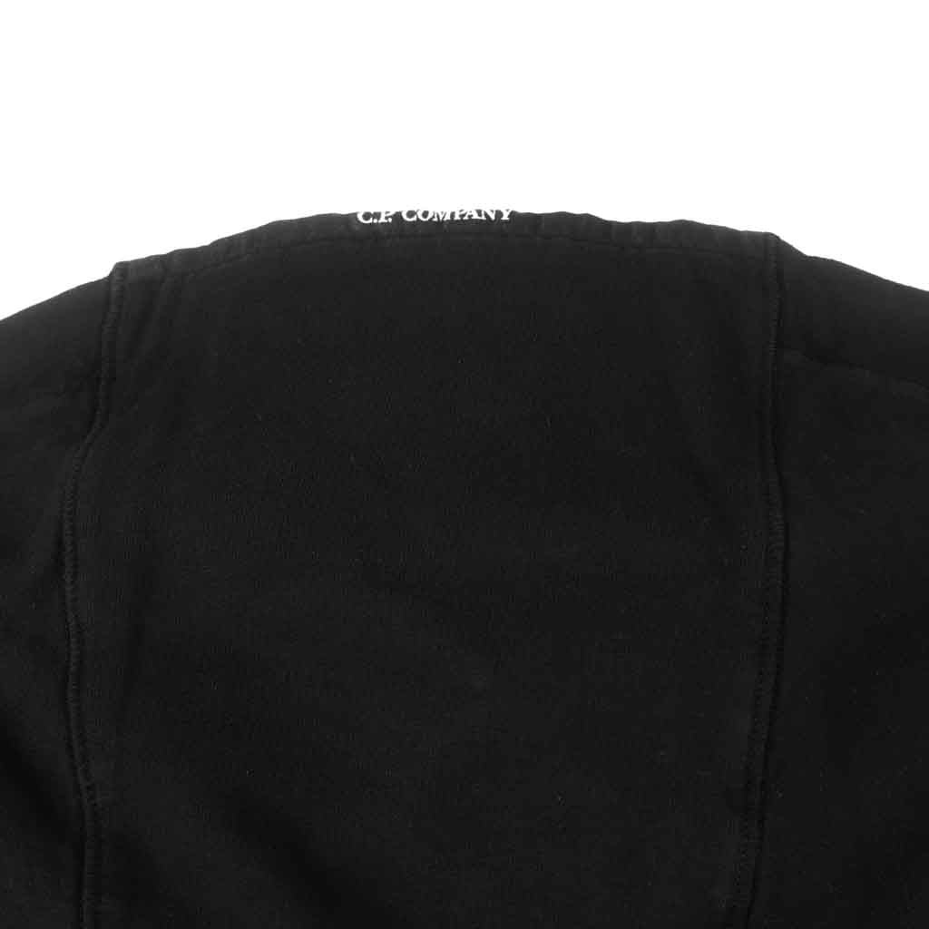 C.P. Company Light Fleece Zipped Lens Hoodie in Black