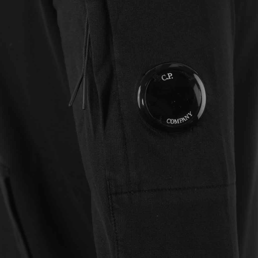 C.P. Company Light Fleece Zipped Lens Hoodie in Black