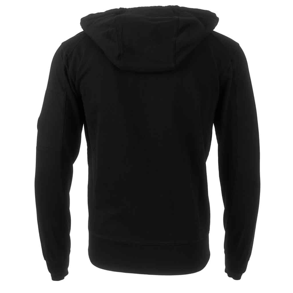 C.P. Company Light Fleece Zipped Lens Hoodie in Black