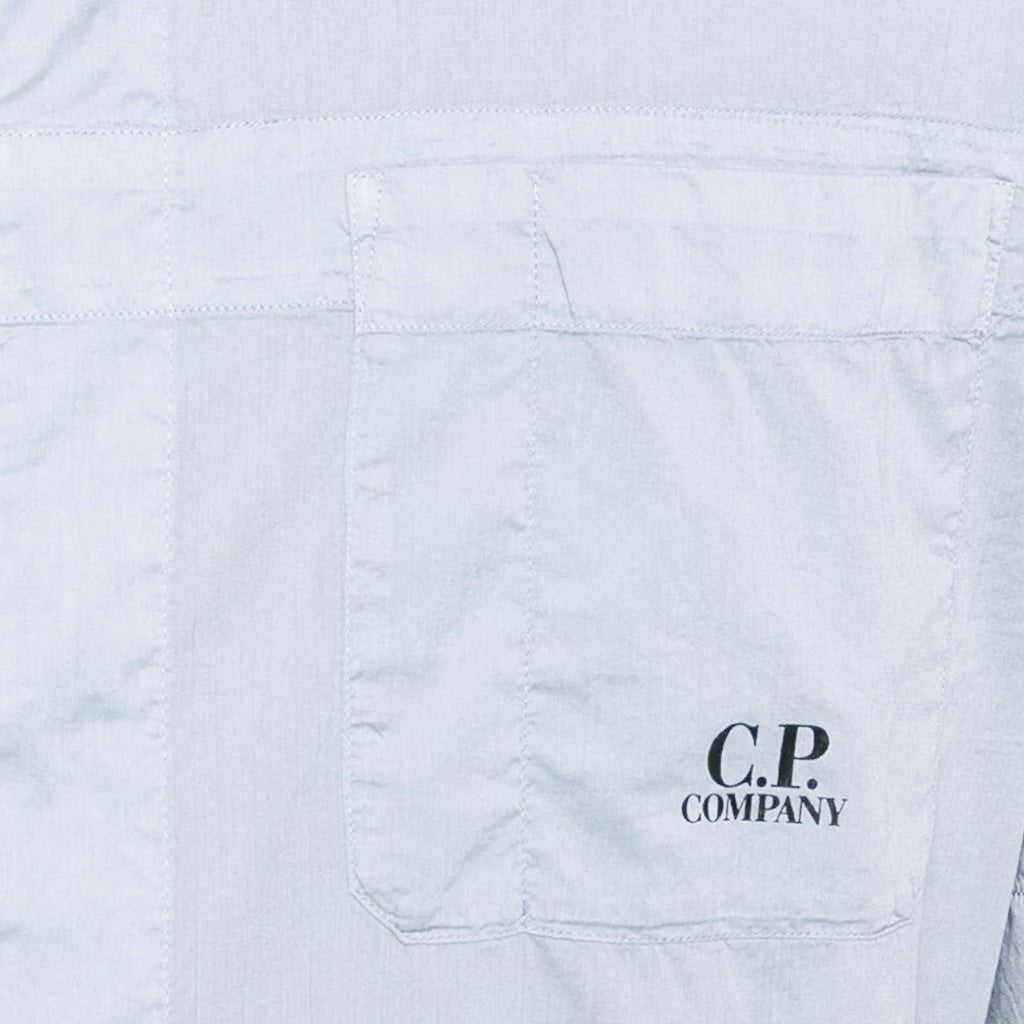 C.P. Company Light Mussola Boxy Short Sleeve Shirt in Light Blue