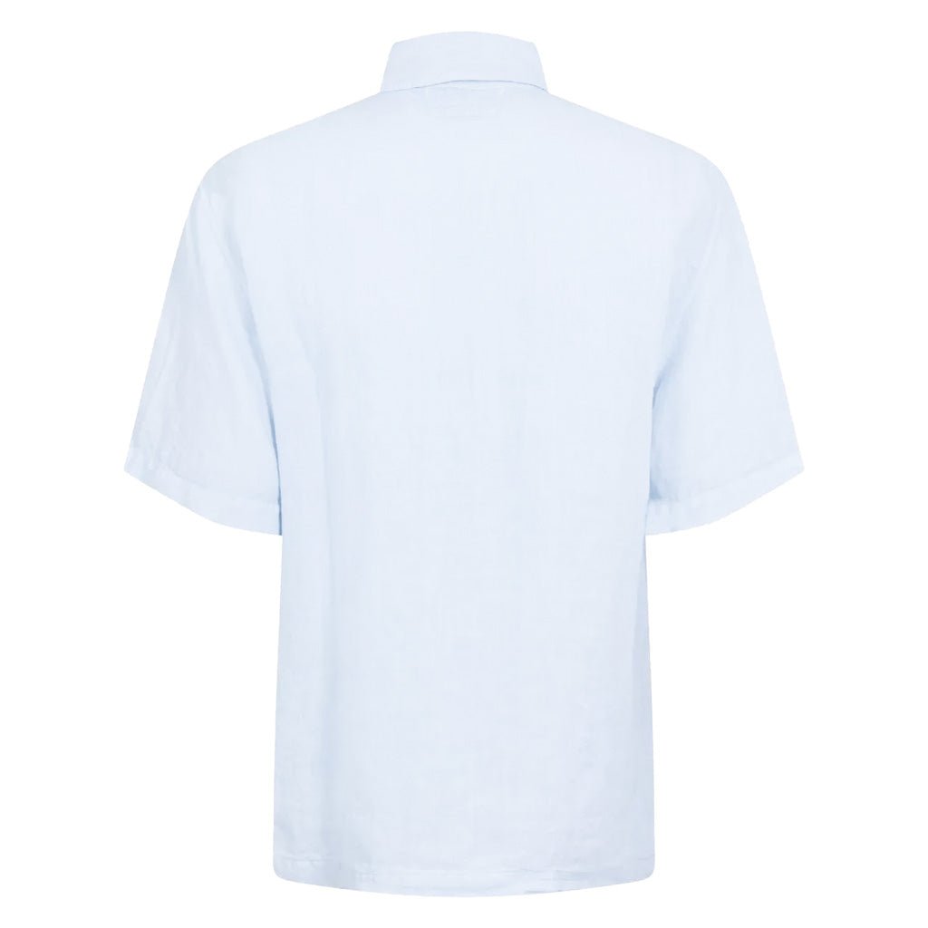 C.P. Company Light Mussola Boxy Short Sleeve Shirt in Light Blue