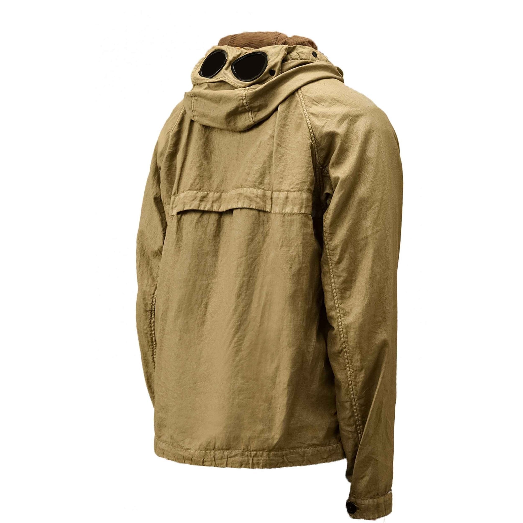 C.P. Company Lino Wax Goggle Jacket in Tree House- Beige