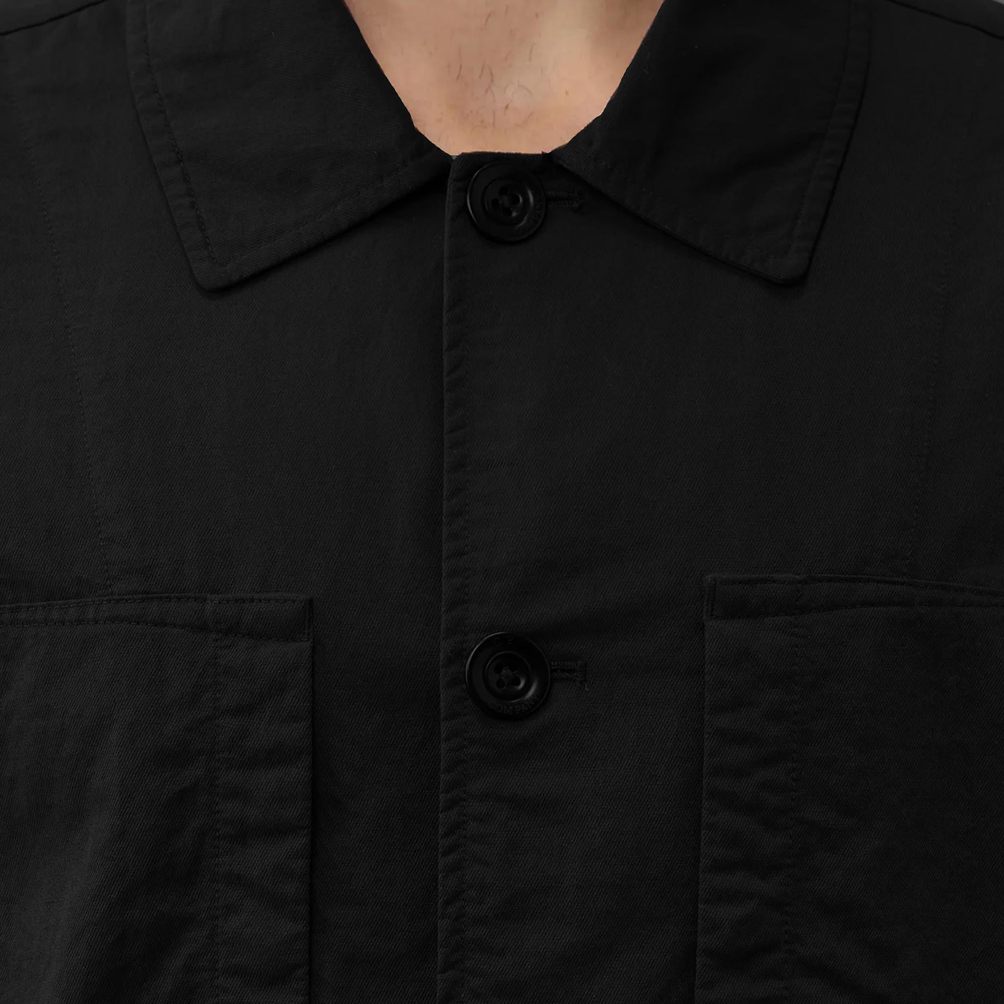 C.P. Company Overshirt Diagonal Flatt Nylon in Black