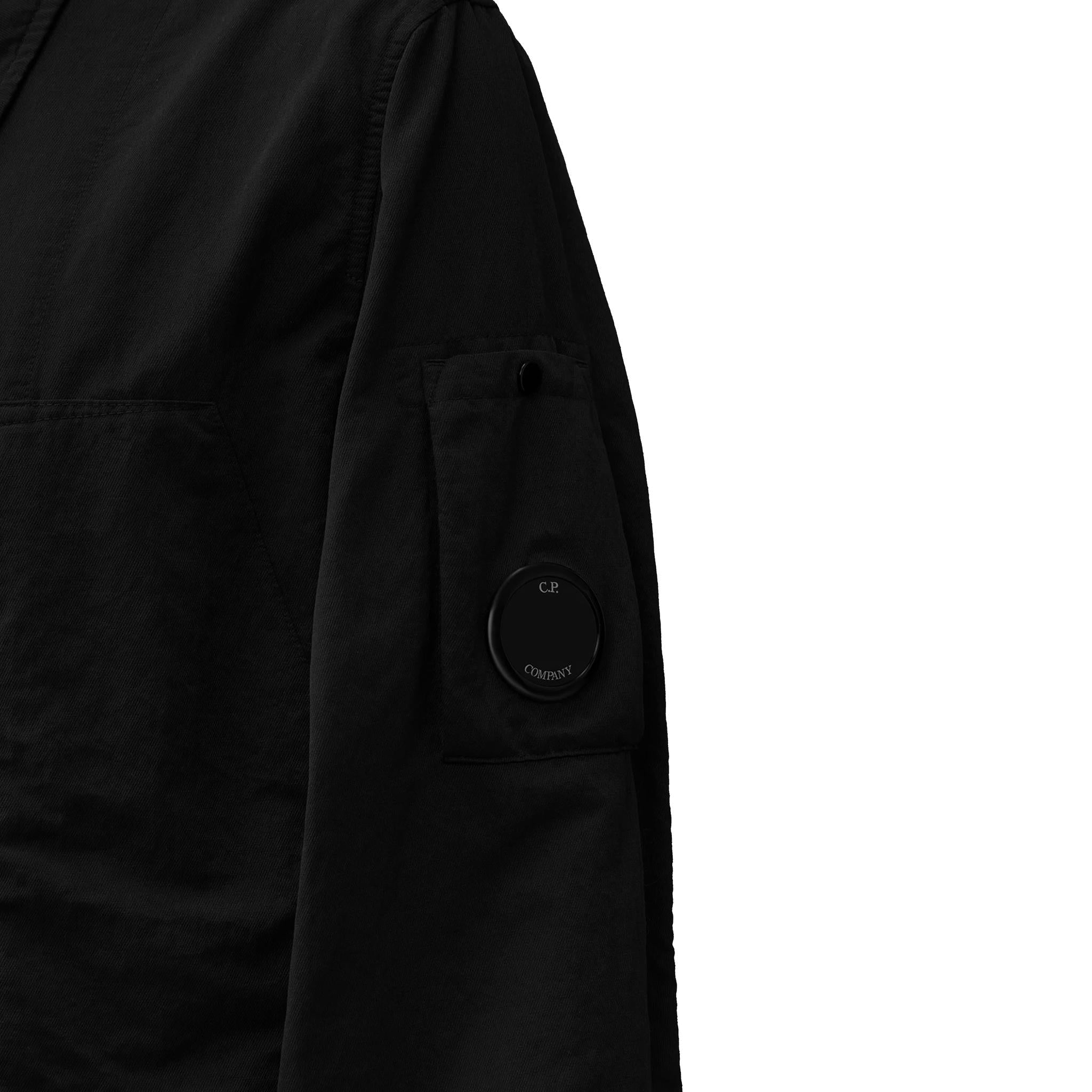 C.P. Company Overshirt Diagonal Flatt Nylon in Black