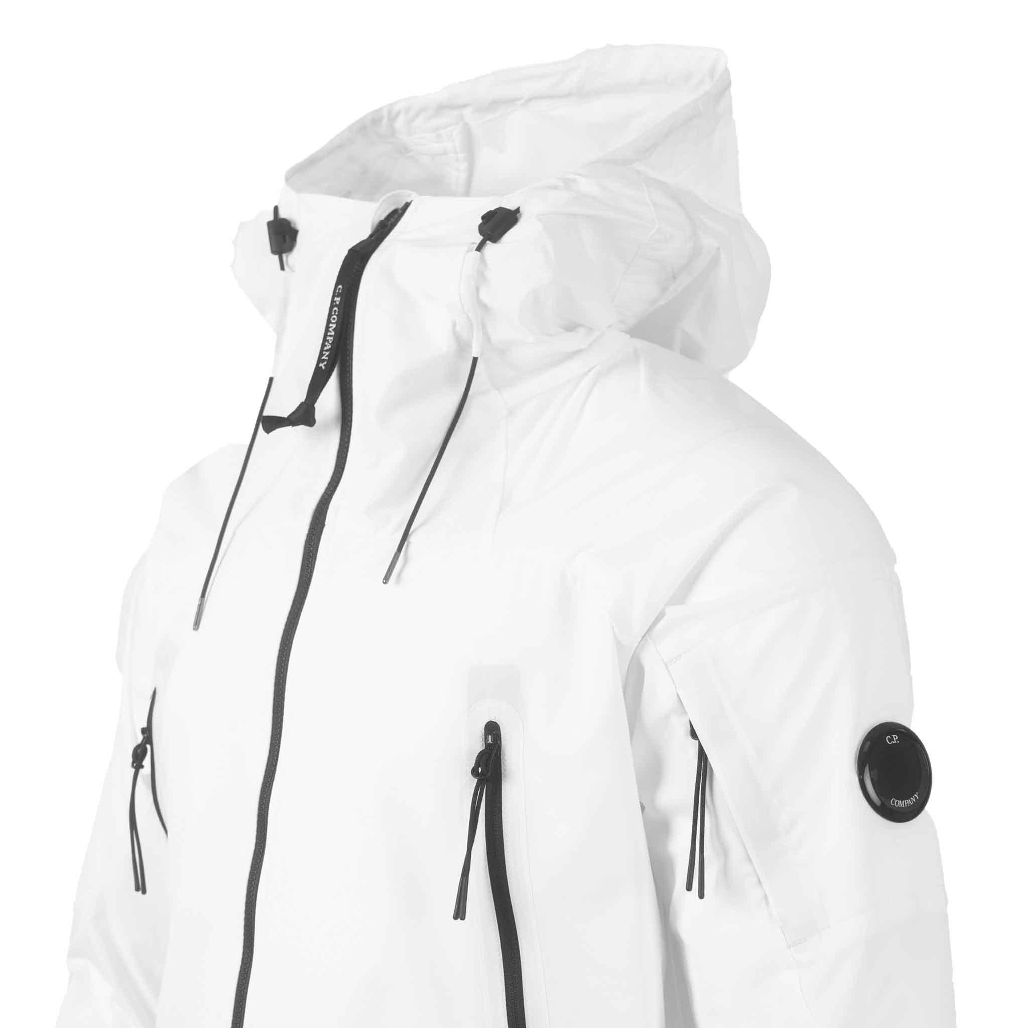 C.P. Company Pro-Tek Lens Hooded Jacket in Guaze White