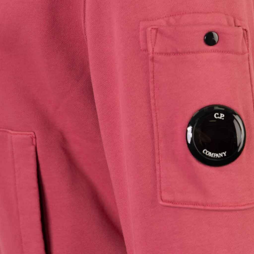 C.P. Company Resist Dyed Lens Hoodie in Red Bud