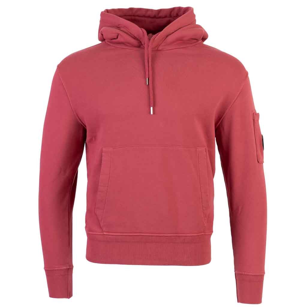 C.P. Company Resist Dyed Lens Hoodie in Red Bud