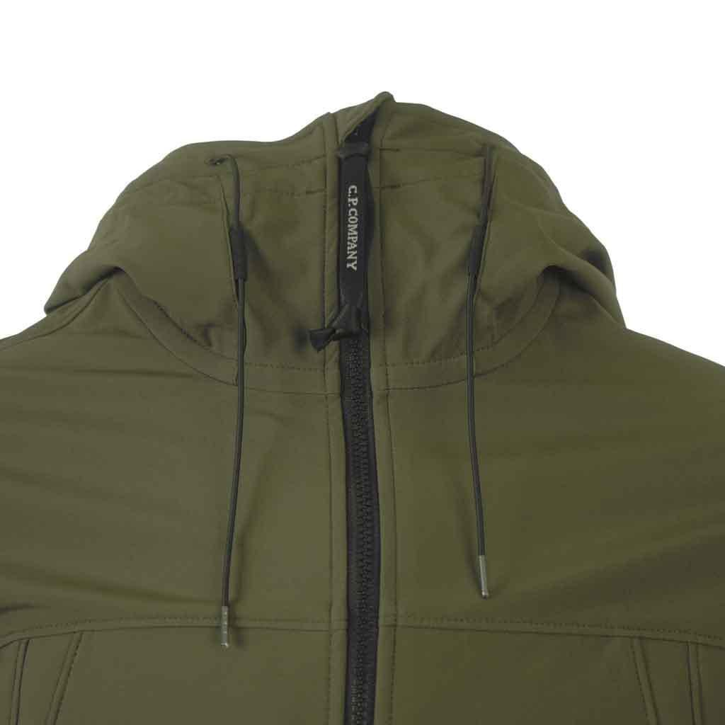 C.P. Company Shell-R Goggle Hooded Jacket in Ivy Green
