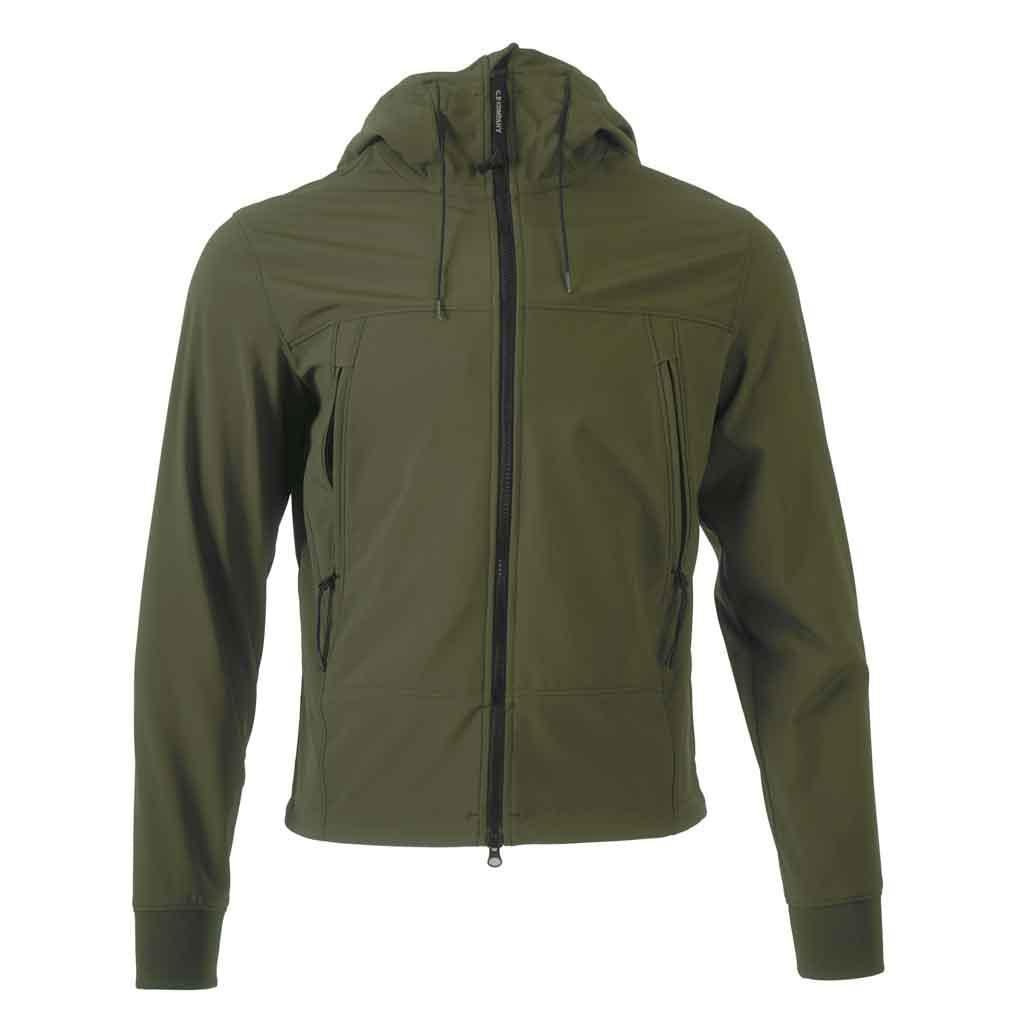 C.P. Company Shell-R Goggle Hooded Jacket in Ivy Green